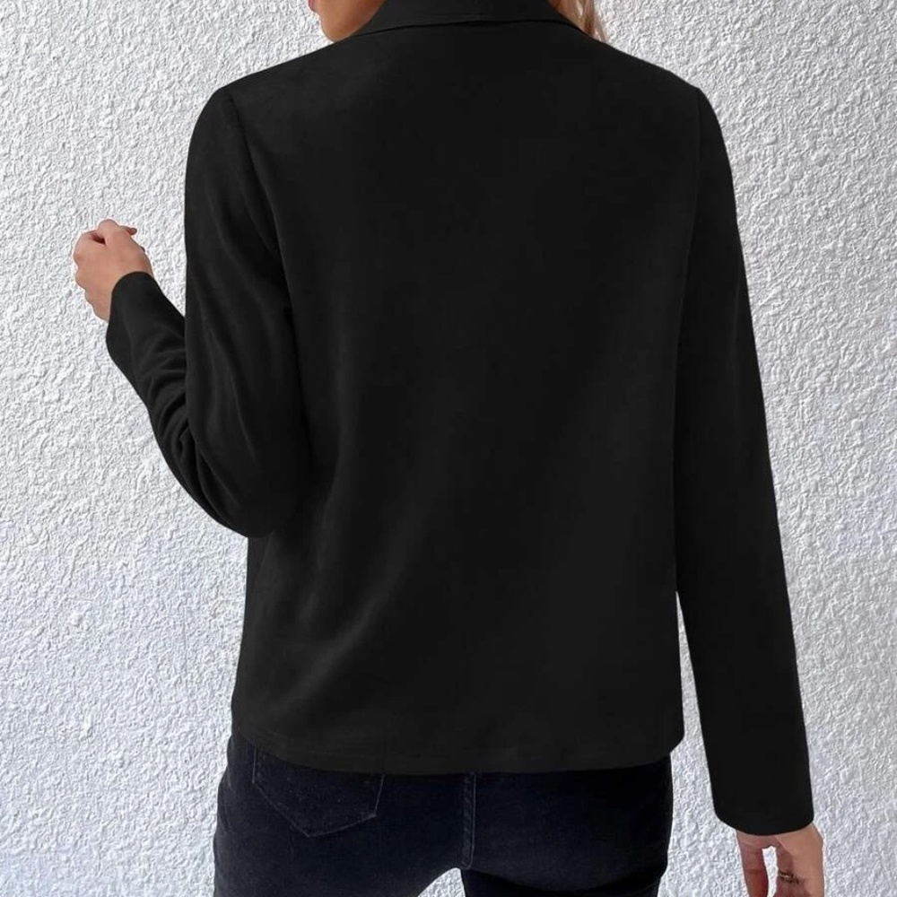 Luxe Vegan Suede Open Front Jacket - Picture 7 of 11